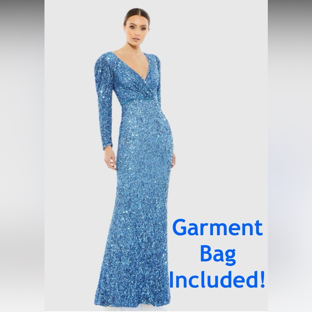 🦋MAC DUGGAL Blue Sequin Gown 5510